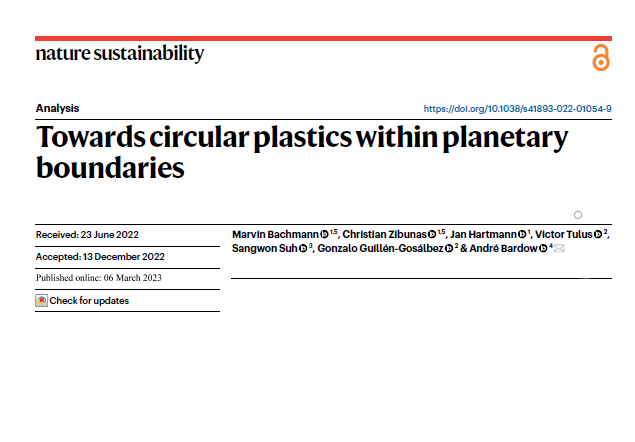 Towards circular plastics within planetary boundaries