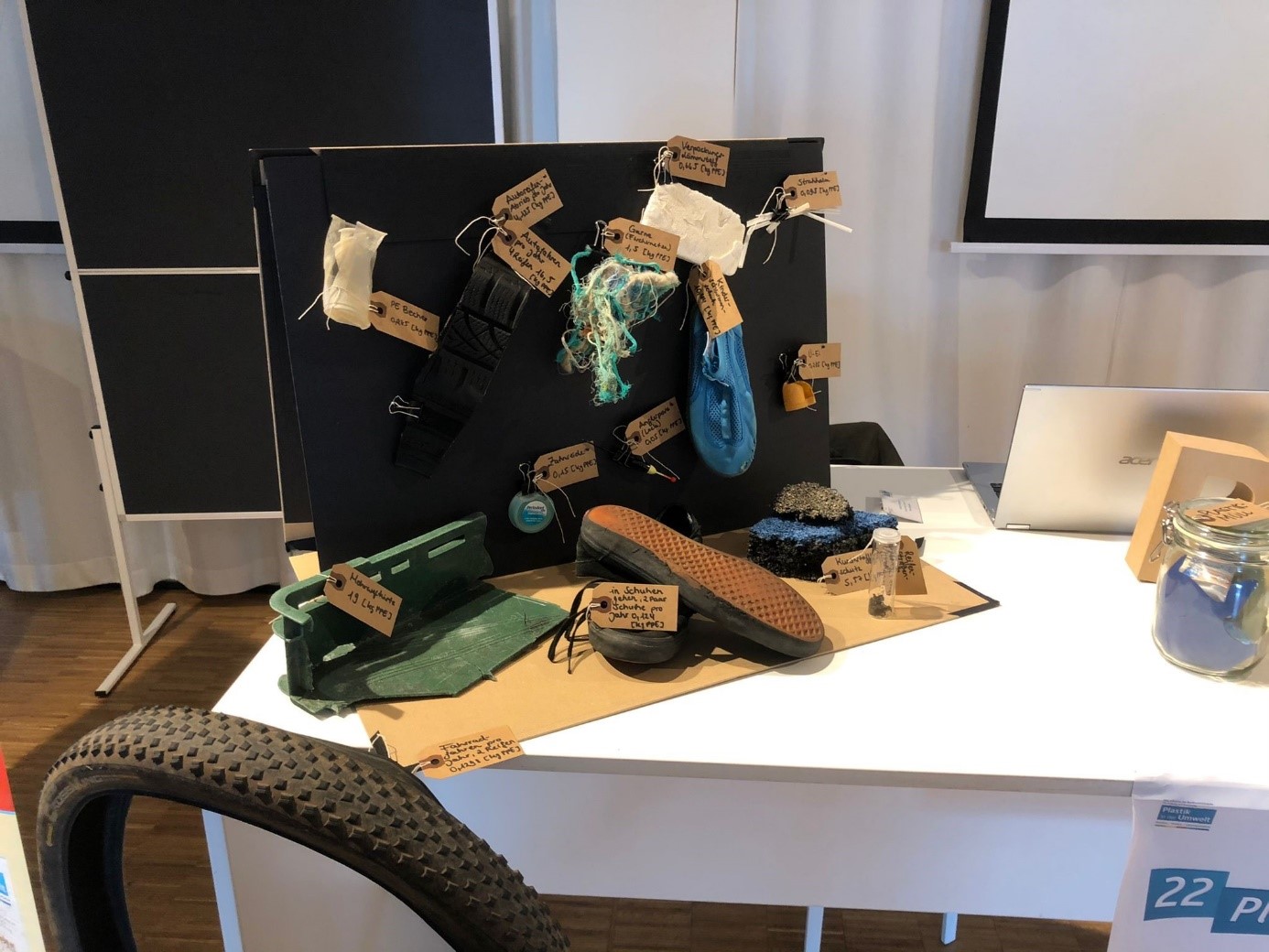 Verschiedene Kunststoff- und Gummiprodukte Verschiedene Kunststoff- und Gummiprodukte ausgezeichnet mit ihrer jeweiligen Plastikemissionsäquivalente
